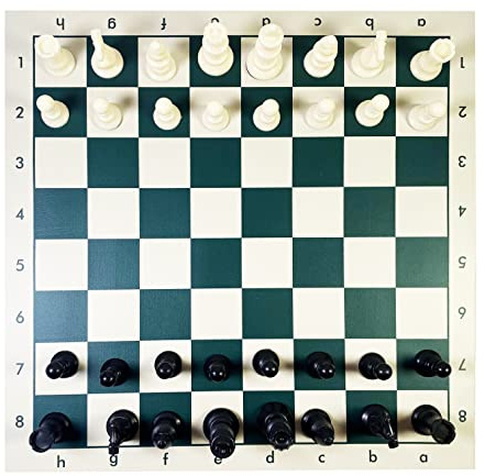 xunfu Tragbar Reiseschach Schachset, Schachspiel Kinder, Aufrollbar Schachbrett Schach Set, Chess Sets Junior, 50x50cm