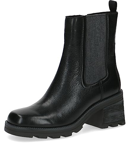 CAPRICE Damen Stiefeletten mit Absatz Blockabsatz Elegant, Schwarz (Black Nappa), 37 EU