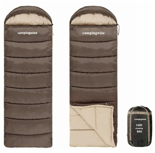 Campingwise Schlafsack | 4 Jahreszeiten | 220 x 75 cm | Extra Starke Aufbewahrungstasche und Reißverschluss
