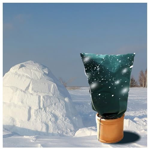 DOOKAA Voile hivernage citronnier Housse Isolante pour Plantes et Fleurs avec Cordon de Serrage et Fermeture éclair pour éviter Le Froid et Le Gel 39 * 39 Pouces(Color:19.5 * 78in,Size:9)
