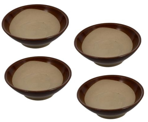ABOOFAN Cuencos de Barro de Cerámica Estilo Vintage, Juego de 4 Piezas, para Servir Sopa, Ensalada y Comidas Rápidas en Casa