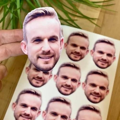 100pcs Personalized Stickers,Face Sticker,Custom Logo Stickers Kids Birthday Party Photo Decal Party Favours Water Bottle Laptop Cups Label Stickers for Weddings,christmas,Party Decorations (5cm)