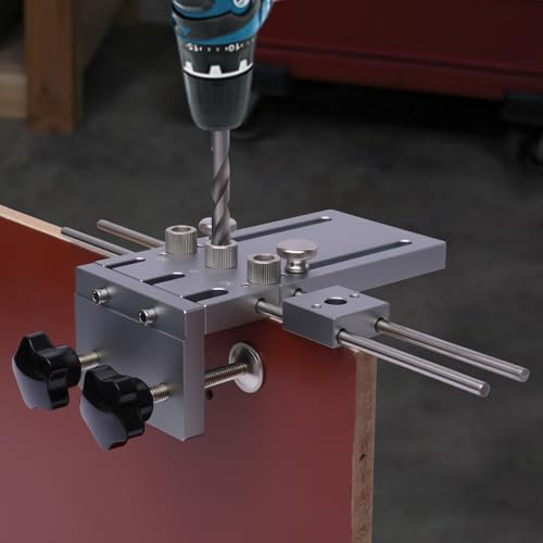 Qussse 3-in-1 Bohrschablone Set, 6/8/10mm Bohrhilfe Dübellehre Bohrschablone Führung Kit für Platten mit Dicke von Weniger als 3,5 Zoll