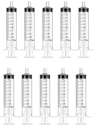 Seringue en Plastique, Pour Laboratoires Scientifiques, Mesure De Liquide, Arrosage De Jardin, Industrie, 10ml, 10 Pièces (Sans Aiguille)