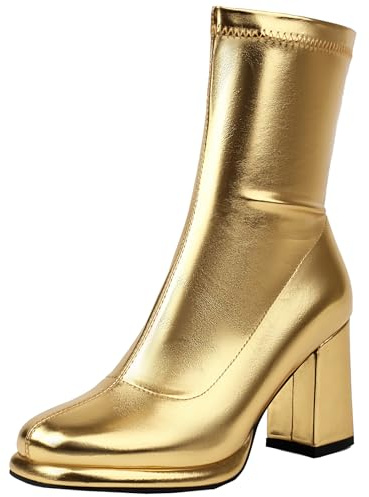 Cocey Modische Damen Chunky Heel Vielseitige Einfarbige Stiefel