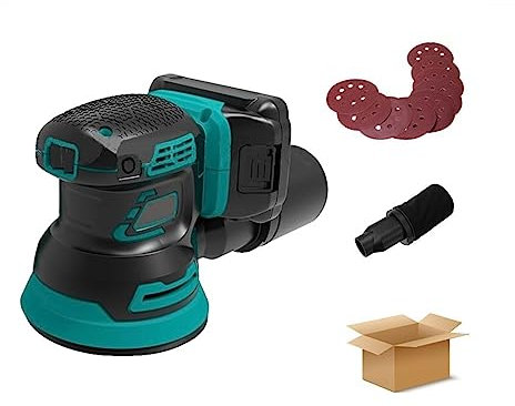 Levigatrice da banco Rettificatrice for lucidatura for smerigliatrice for legno con levigatrice elettrica senza spazzole da 12000 giri/min con carta vetrata da 9 pezzi(1 battery)