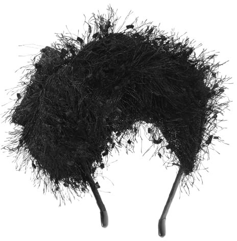 Veemoon Stirnband Schwarz Für Damen Vintage-Hut-Stirnband Aus Weichem Stoff Bequemer Partys Hochzeiten Und Besondere Anlässe