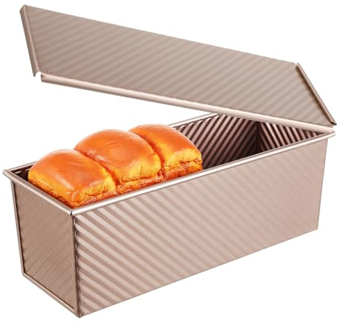 Kichvoe Brotbackform Mit Deckel Antihaftbeschichtete Metallbrotbox Für Toast Brot Und Pfundkuchen Rechteckige Kastenform Mit Belüftungslöchern Küchenbackform 12.60X4.72X4.33In