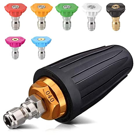 Embout pour nettoyeur haute pression avec 7 embouts rotatifs 6,35 mm