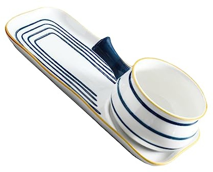 Alipis Ceramics Milk Pan and Soup Pot Set 650ml with Hand-Painted Handle and Baking Tray, Ceramic Noodle Pan for Cooking and Milk Heating, Kitchen Cookware for Home Use