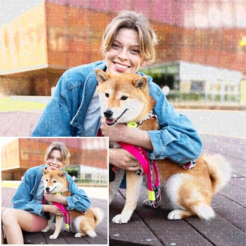 Rainsar Personalisiert Diamond Painting Eigenes Foto - 5D Custom Diamantbild Set für Erwachsene, Home Deko mit Eigenem Bild DIY Geschenk, Runder Diamant, 30x40cm