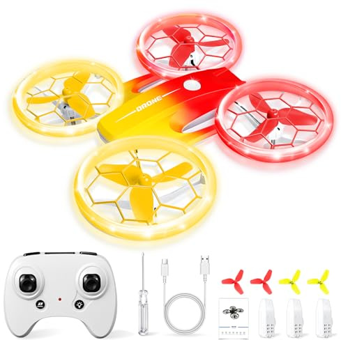 Charmofun Mini Drohne für Kinder, Drone kinder mit 360° Flips, Indoor Outdoor RC Drone mit 4 LED-Licht, 3 Akku, RC Flugzeug Quadrocopter Geschenke für Jungen ab 6 + Jahre und Anfänger