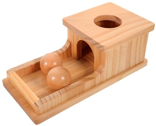 Kisangel Juguetes De Caja De Balones Caja De Permanencia De Objetos Juguete Educativo para Bebés De Balones De Madera para Lanzar De Cognitivo para Sensorial
