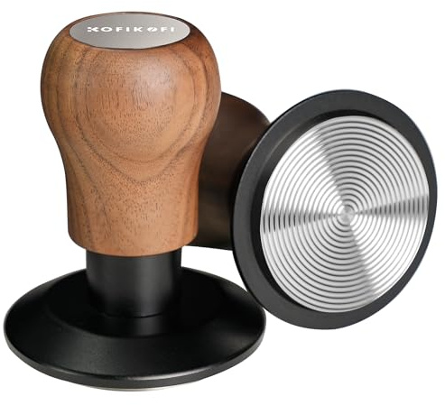 KOFIKOFI 53.3mm Kaffee Tamper mit Base Ripple Doppelfeder 30lbs Anpressdruck Espresso Tamper 304 Edelstahl kaffeestampfer mit Sound Feedback, Espresso Zubehör für 54mm Siebträger