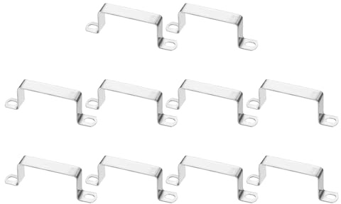sourcing map Lot de 10 colliers de serrage carrés en acier inoxydable 304 - 70 x 35 mm - En forme de U - Pour câble de tuyau - Argenté