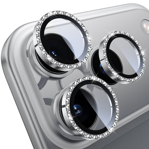 WSKEN for iPhone 17 Pro/17 Pro Max Camera Lens Protector Anti Scratch | [Keep Original Shooting]Shatterproof HD 9H Tempered Glass Screen Cover Titanium,Anti Fingerprint,Flash Diamond Silver