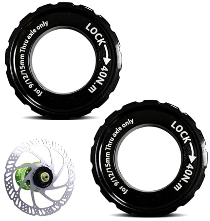 UOSIWYA 2 Stück Centerlock Verriegelungsring Fahrradbremsscheibe Kompatibel mit Shimano, Centerlock Werkzeug Bremsscheibe 44x26x8 mm Center Lock Adapter für 9/12/15mm MTB Fahrrad