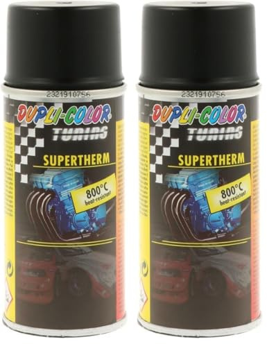 DUPLI-COLOR 133770 Supertherm schwarz 800°C 150 ml (Packung mit 2)