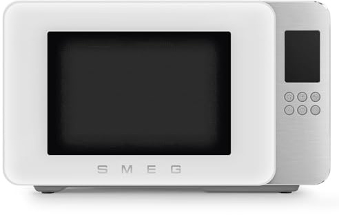 Smeg, Four à Micro-ondes avec Grill MOC01WHMEU, 4 Fonctions et 18 Programmes Automatiques, Technologie Inverter, Système de Fermeture Soft Close, Accessoire Grille Inclus, 1900 W, Blanc Mat
