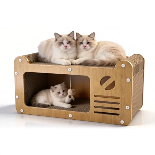 Vacht Vreugde Planche à gratter pour chat - Carton à gratter & Meuble à gratter - 51x25x27 cm