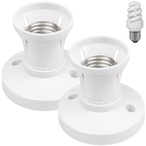XLTXWD 2PCS E27 Lamp Holder, E27 Light Fitting, Ceiling Mounted Screw Socket, for Home Renovation and Office Lighting Maintenance