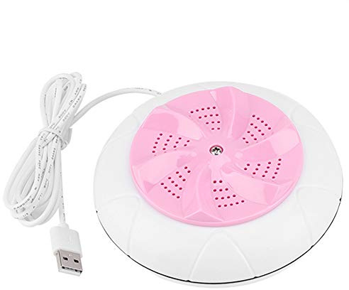 Cosiki Mini Lavatrice Portatile Ad Ultrasuoni per Bucato da Viaggio, Strumento di Pulizia Silenzioso, capacità 1 Kg, Ideale per i Bambini (PINK)