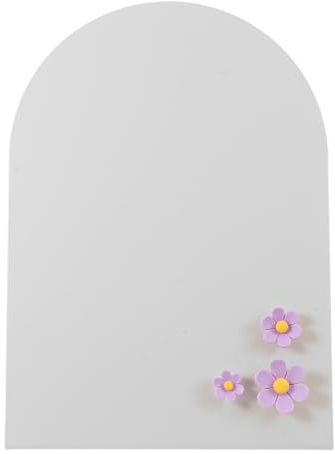 Tablero Magnético de Mensajes de Sobremesa con Caballete | Metal, 1 Set con Imanes Flor, Pizarra de Mesa para Reuniones y Oficina, Superficie Mate, Escritura Suave