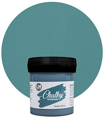 LM-Kreativ Chalky Kreidefarbe 100ml (Taubenblau) - - Finish Kreide-Farbe für einen Vintage/Shabby-Chic-Look. Die Kreidefarben/Kalkfarbe sind auch als Holzfarbe verwendbar & trocken matt auf