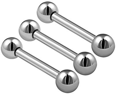KJM FASHION 3PCS Surgical Steel Barbell Earrings 16 gauge 5/16 8mm 3mm Ball Lobe Conch Cartilage Earrings Eyebrow Piercing Jewellery 0581
