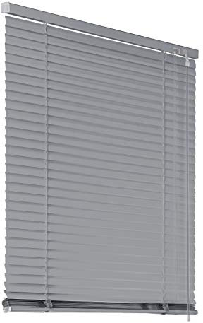 Deco4Me Alu Jalousie mit Bohren für Wand- & Deckenmontage (Silber, 60 x 130 cm) - Fenster Rollo mit Aluminium-Lamellen 25 mm breit - Venetian Blinds, Jalousetten, Lamellenjalousie, Lamellenrollo