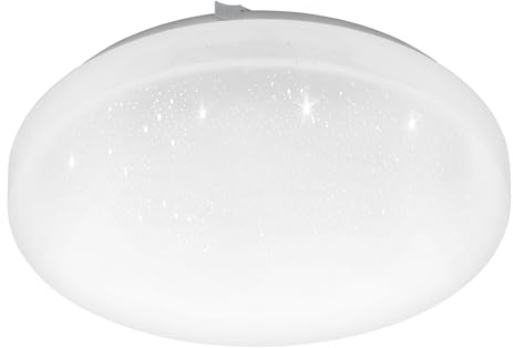 EGLO LED Deckenlampe Frania-S, 1 flammige Deckenleuchte mit Sternenhimmel-Effekt, Material: Stahl, Kunststoff, Farbe: Weiß, Ø: 28 cm