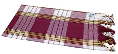 Dufte Momente Hamamtuch Classic Rot kariert – 80×180 cm | 80% Baumwolle, 20% Polyester | leicht, saugfähig & schnell trocknend | Saunatuch, Strandtuch & Hamam-Tuch mit Fransen