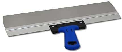 DEWEPRO Breitspachtel 500 x 95 mm aus Edelstahl – Flächenspachtel mit 0,4 mm Blattstärke – Ergonomischer 2K Softgriff & Aluprofilhalter für Trockenbau, Renovierung & Spachtelarbeiten