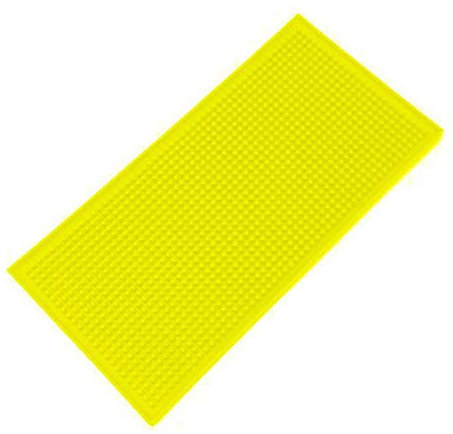 Unique WElinks Alfombrilla de goma antideslizante para barra de bar, bandeja de goteo de vidrio, barra de bebida de cerveza, tapete de servicio (amarillo, 15 x 30 cm)