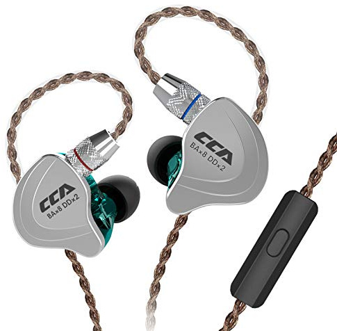CCA C10 Auricolari In Ear con driver ibridi, cuffie stereo ad alta fedeltà, bassi potenti, design ergonomico e confortevole per sport, giochi, musica, spettacoli, palchi