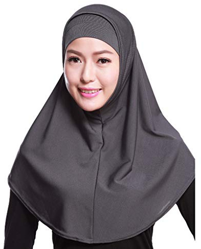 GUMEI Womens 2 Pezzi Tinta Unita Amira Jersey Musulmano Hijab Morbido Cotone Elastico per la Testa con Cappuccio Cappuccio Interno