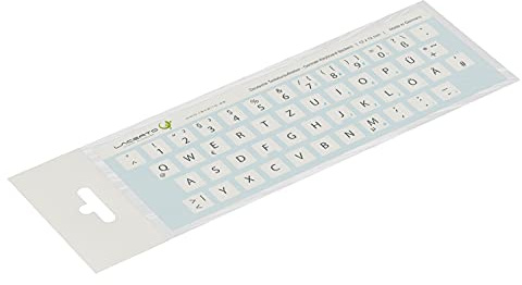 Lacerto® | 12x12mm Deutsche Aufkleber für PC/Laptop & Notebook Tastaturen mit mattem kratzfestem Laminat, Germany Keyboard Stickers QWERTZ | Farbe: Weiß
