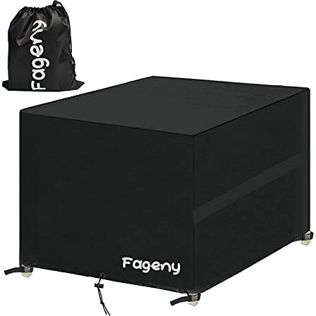 Fageny Cube Garden Furniture Covers Waterproof, 125x125x74cm Tear Resistant Oxford Fabric Outdoor Patio Table Covers Waterproof, Windproof, Anti-UV, Outdoor Garden Table Cover with Storage Bag