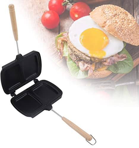 HERCHR Padella a doppia faccia, padella antiaderente per pancake, padella per panini, piastra per barbecue, teglia per tostapane, colazione, frittata