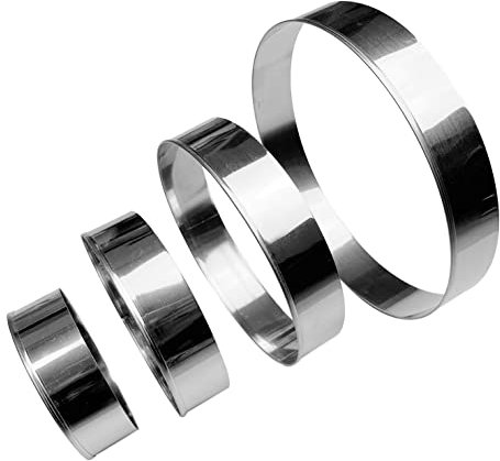 Lot de 4 Emporte Piece Rond 15,12,9.5,7.5cm - Decoupoir Patisserie Rond SET en métal pour former des biscuits，pâte d'amande (h-2.5cm-4pcs)