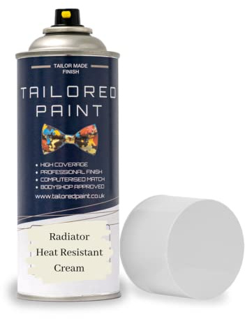 Premium Radiator Aerosol Spray Paint 400ml - Heat Resistant up to 100ºC - Quick Drying & No Primer Required - Exterior Surfaces of Radiators, Hot Water Tanks & More (400ml (1 Pack) Spray, Cream Gloss)