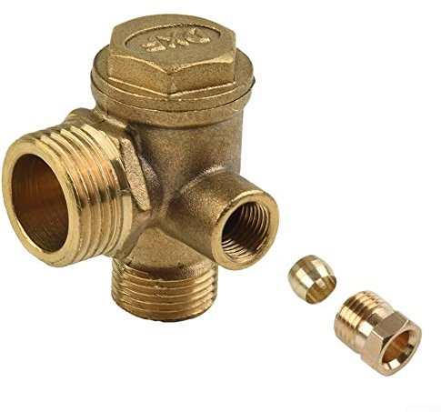 Clapet anti-retour de compresseur d'air à 3 ports G1/2 Compresseur d'air Outil de connexion de compresseur d'air de clapet anti-retour mâle en laiton
