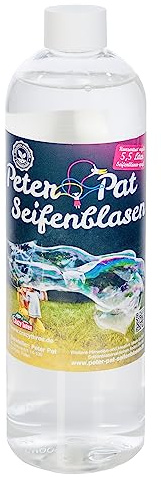 Peter Pat Wunderseifenblasenkonzentrat 0,5L Riesenseifenblasen Konzentrat Seifenblasen Konzentrat mit Wow-Effekt - Ergibt 5,5L Seifenblasen Flüssigkeit für Kinder & Erwachsene auf Geburtstag