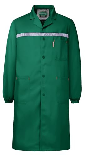 Yukirtiq Blouse de Travail Atelier Industrie Veste Manches Longues à Boutons Col Chevalier Blouse Manteau Travaux Pratique Lycée, Vert, XL