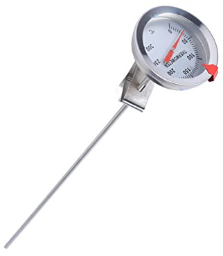 Nikou 30,5 Cm Langes Kochsonden-Thermometer aus Edelstahl Mit Clip Für Lebensmittel, Fleisch, Selbstgebrautes Wein, Wasserkocher