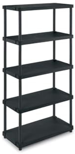 iTools - Etagère résine Noire 5 tablettes L61xP31xH172 cm Charge 30kg par Tablette