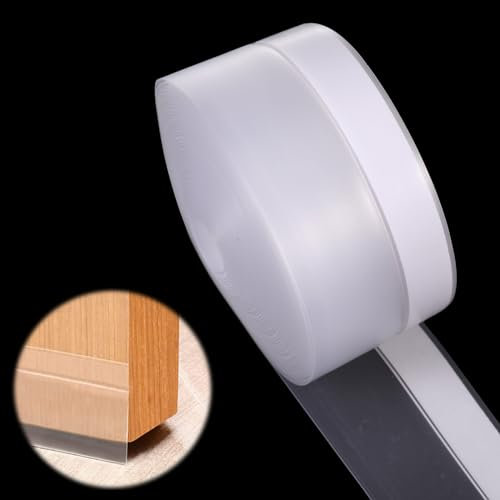 Vokmon Draught Excluders Seals, Self Adhesive Transparent Silicone Seal Door Strip Bottom Tape, Sealant Stickers for Gaps, Window and Shower Gap Seal, Weatherproof Soundproof Insect Proof