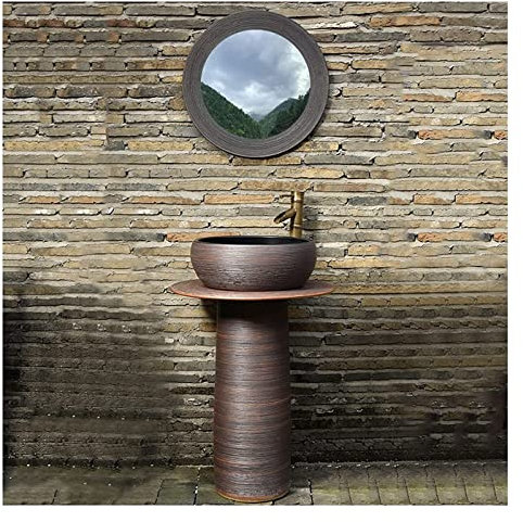 Mobile lavabo con lavabo, lavabo da Bagno con piedistallo Completo, armadi da Bagno - Mobile lavabo Industriale a Vento - Lavabo da appoggio Indipendente - Lavabo con piedistallo i