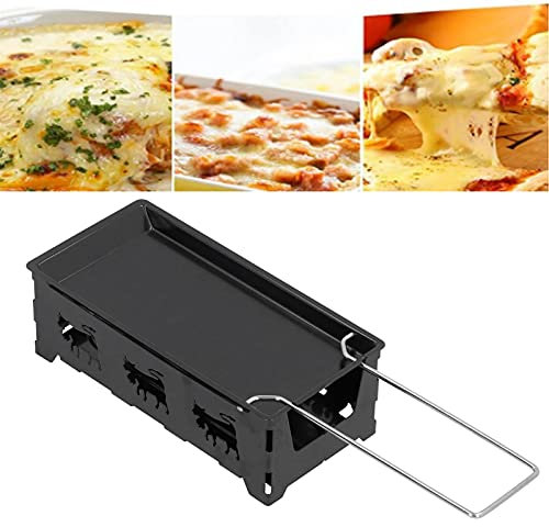 Topyond Forno per Formaggio Raclette Piccolo Portatile Antiaderente con Spatola per Raclette Griglia per Raclette Adatta per Uso Interno Ed Esterno