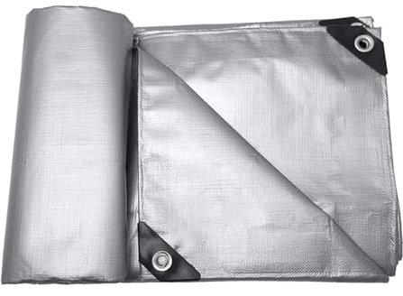 Schutzplane Bootsplane Plane mit Ösen Abdeckfolie Poolplane Holzplane Gartenplane Allzweckplane Wasserdicht, 0.32mm für Gartenmöbel Holz Trampolin, Anpassbar blais (Color : Silver, Size : 3x3m)